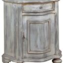 A small side table-cabinet antiqued with paint and glaze.