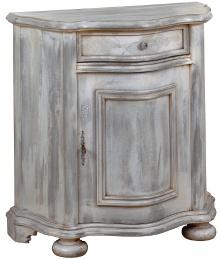 A small side table-cabinet antiqued with paint and glaze.