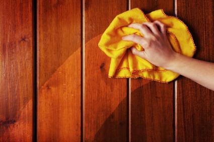 Removing dust and grime from solid wood paneling.