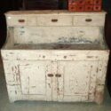 Antique Dry Sink with old peeling paint.