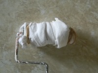 Homemade rag roller cover.