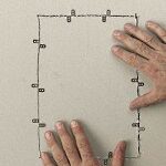 Using Hyde Bear Claw drywall repair clips for hole in drywall.