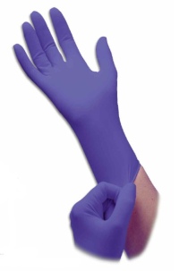 Protect your hands with disposable nitrile gloves.