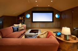 Upscale home theater room.