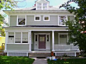 Older home with painted siding and trim.