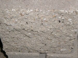 Split face concrete block. 