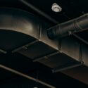 Ductwork and ceiling painted black.